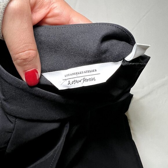 &‎ Other Stories Black Mini Dress Mock Neck Cut Out Short Sleeve Bodycon Luxury - Picture 6 of 16